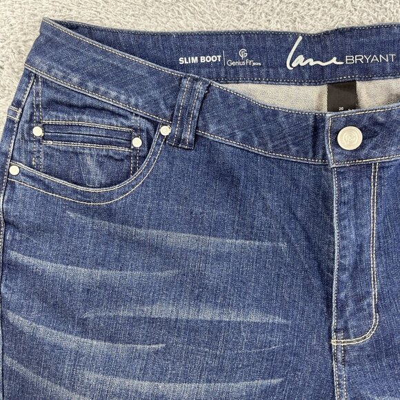 Lane Bryant Jeans Womens 26 Slim Boot Cut Genius Fit Dark Wash Stretch - Picture 6 of 16